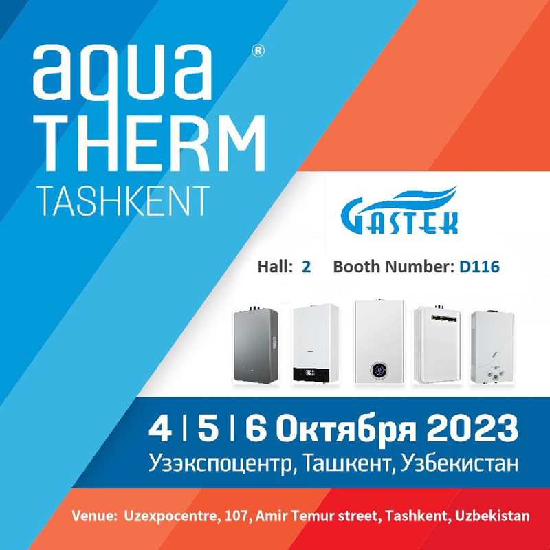 ZHONGSHAN GASTEK HOME APPLIANCE COMPANY LIMITED för att visa upp innovativa gasvattenberedare och pannor på Tashkent Fair